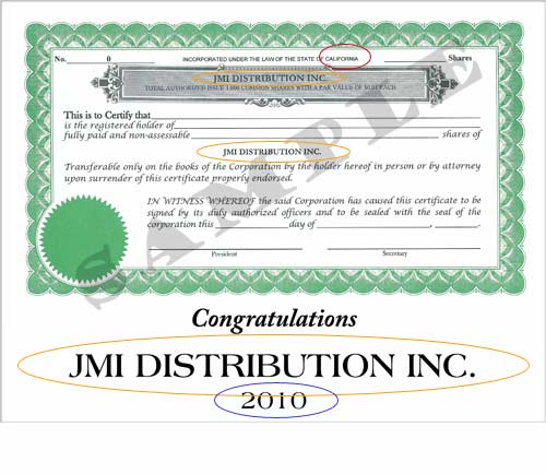 Share Certificate Layout