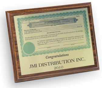 Share Certificate Plaque